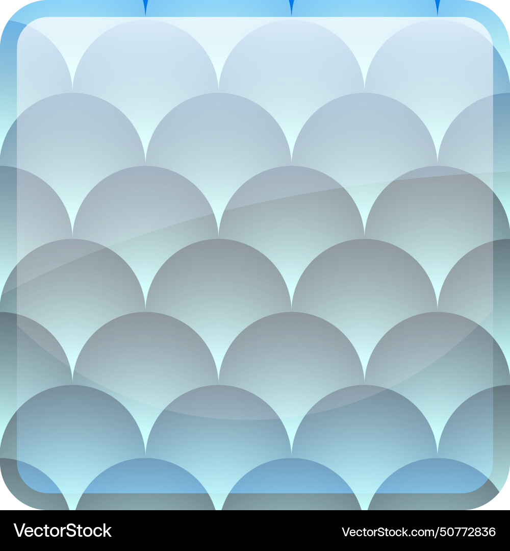 Glossy blue ui button with fish scale texture vector image