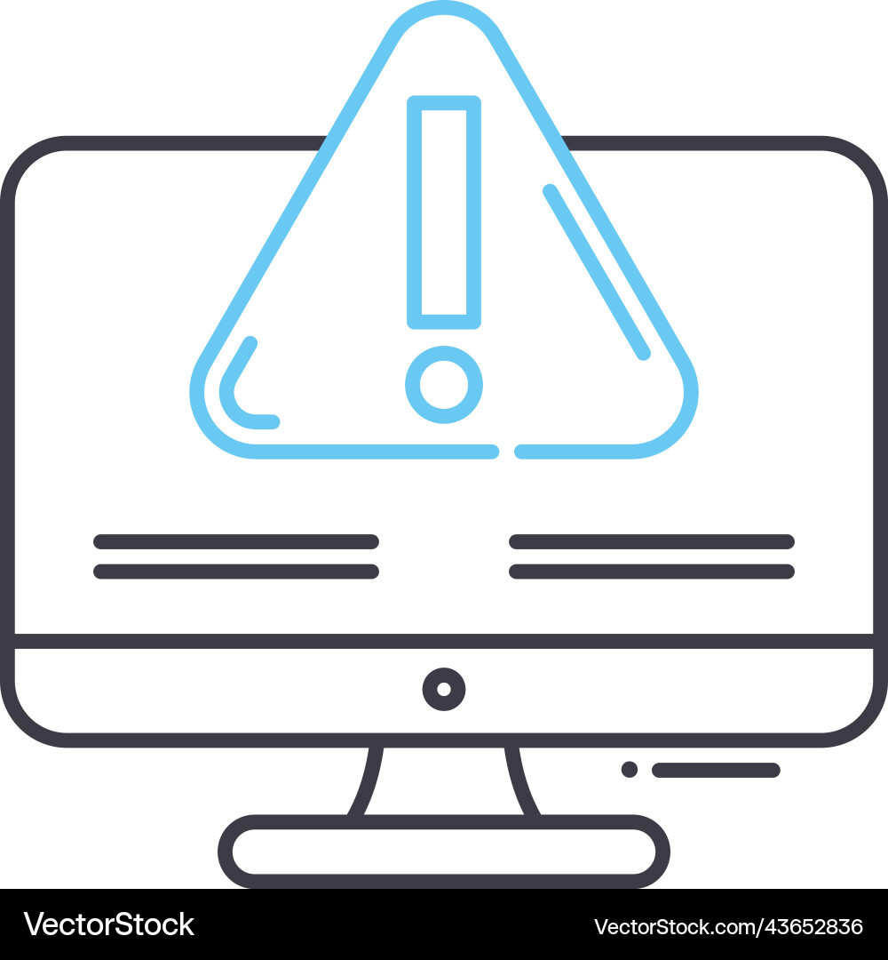 Hacking line icon outline symbol Hacking line icon outline symbol Vector Image