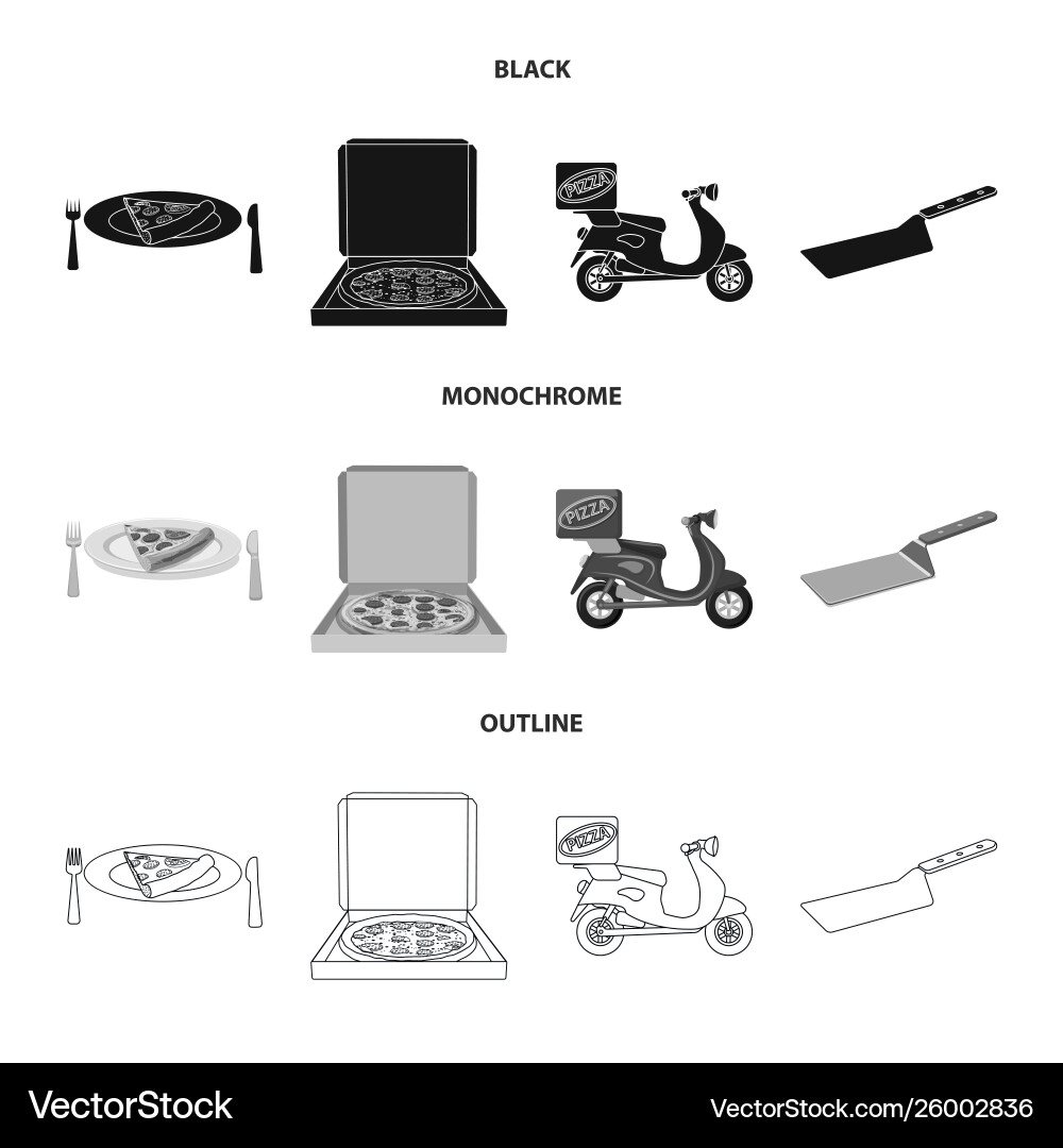 Isolated object pizza and food symbol set Vector Image