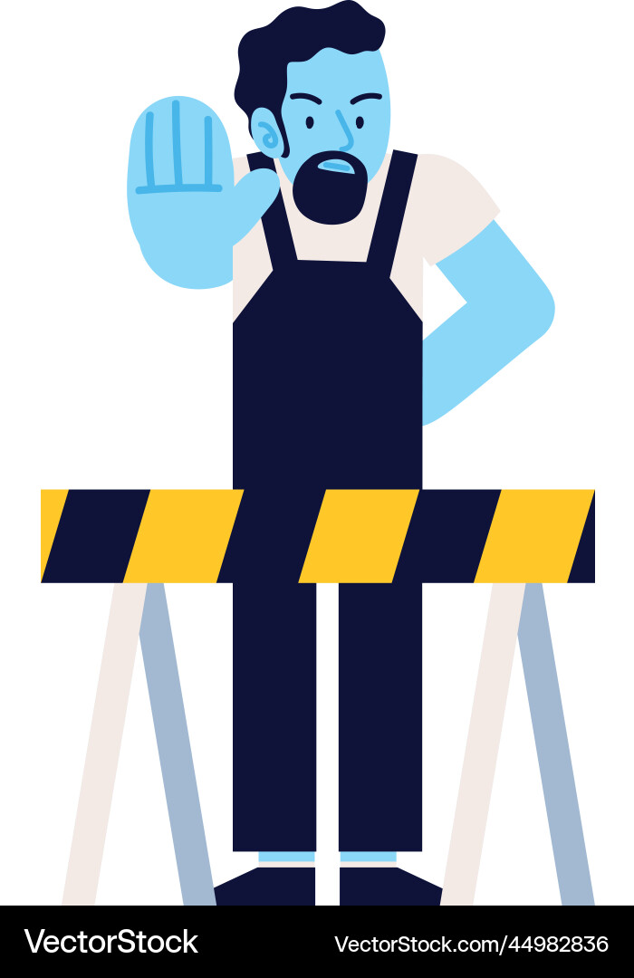 Man stop barrier 404 error vector image