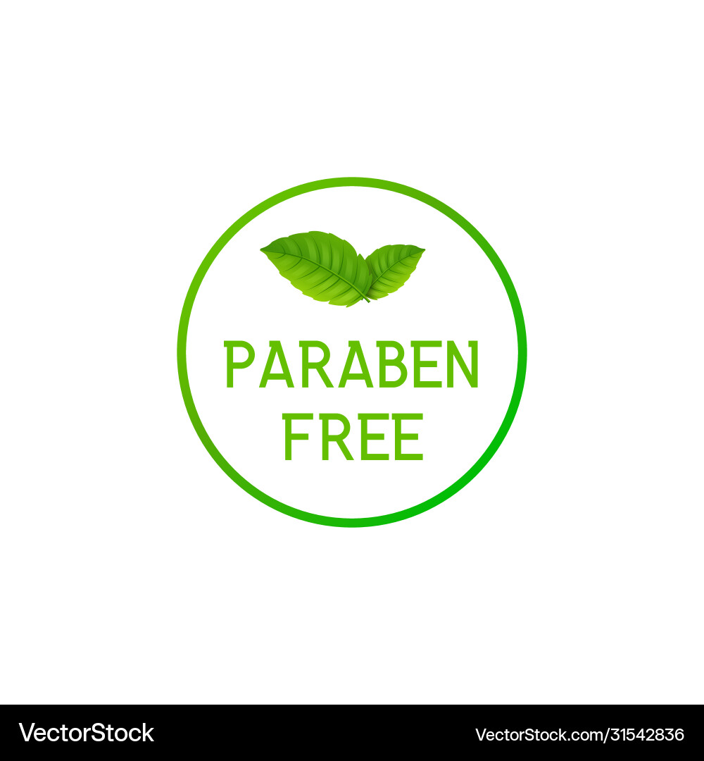 Paraben freies Etikett Symbol natürliches Symbol chemische Paraben freies Etikett Symbol natürliches Symbol chemische vektorbild