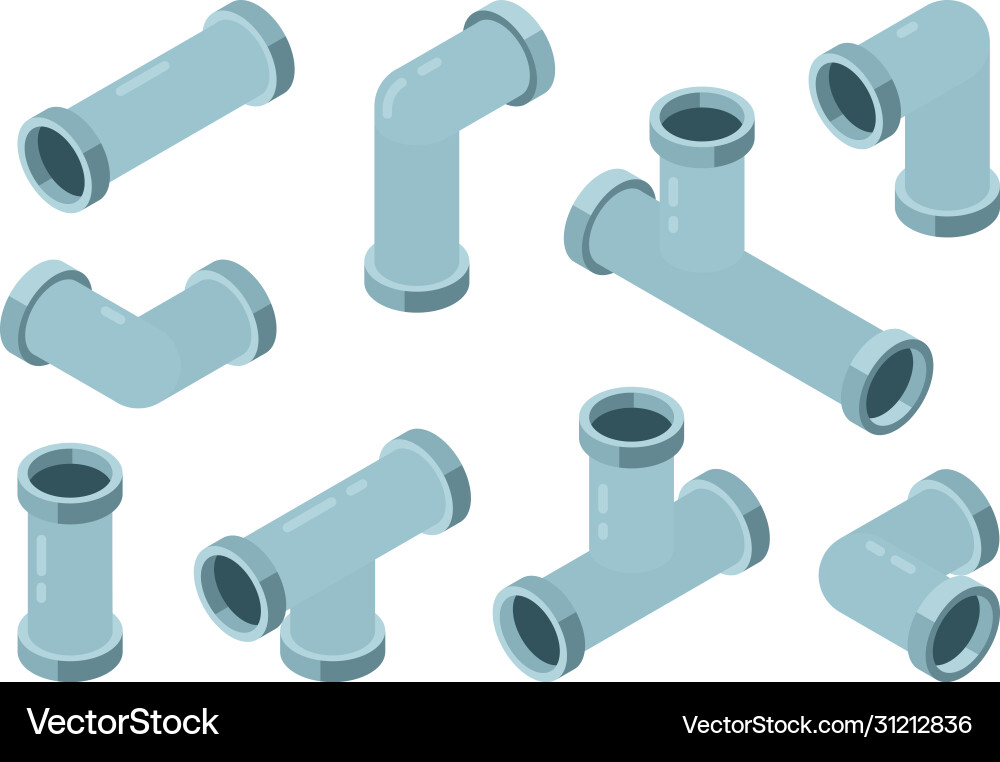 Pipe isometric industrial connection oil pipes Pipe isometric industrial connection oil pipes vector image