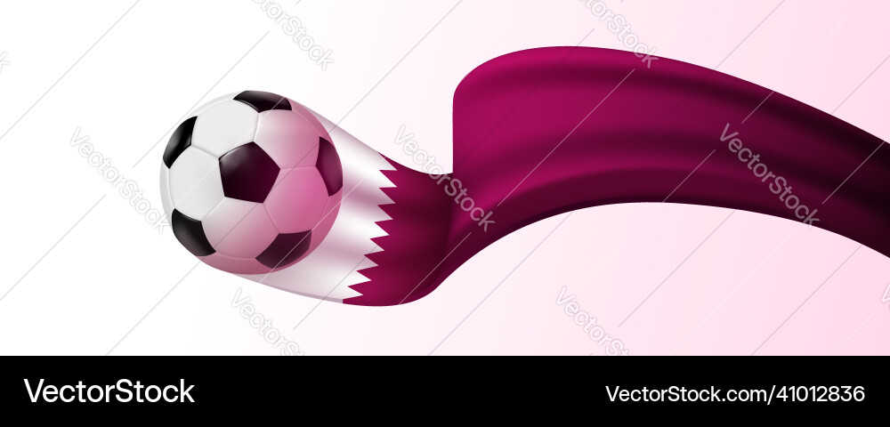 Qatar Soccer Ball with Flag Vector Image