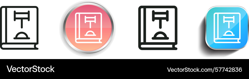 Regulation icon thin linear regular and button Regulation icon thin linear regular and button vector image