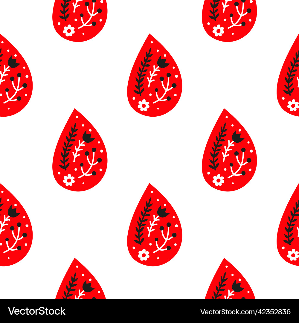 Seamless pattern with drops and scandinavian Seamless pattern with drops and scandinavian vector image