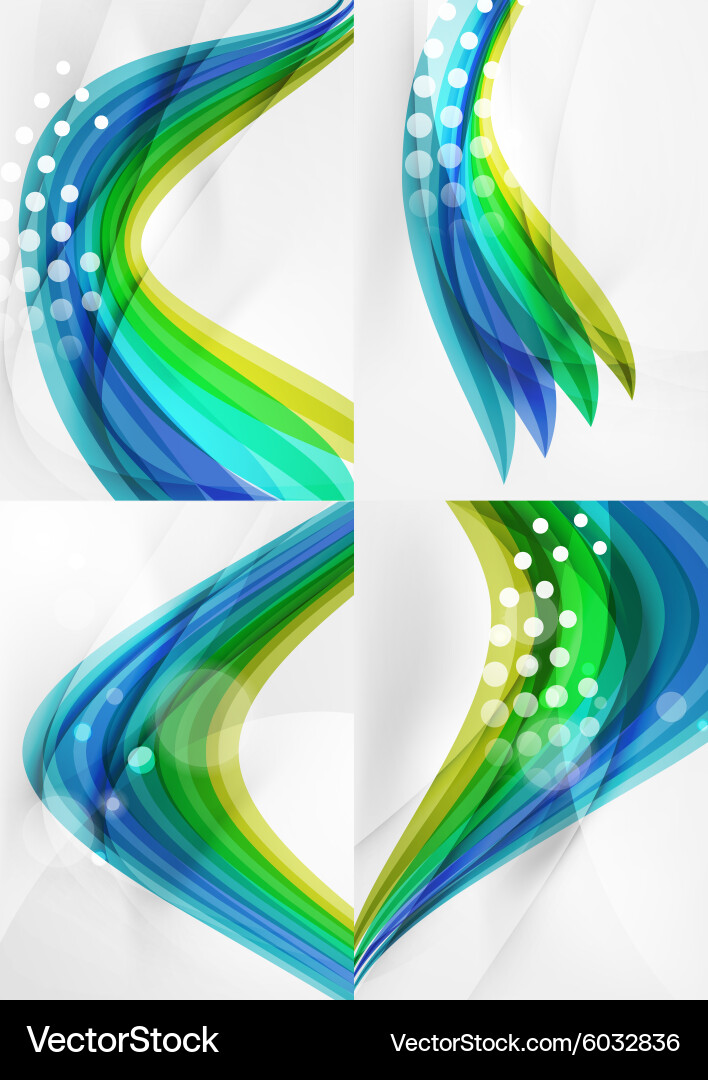 Set abstract backgrounds curve wave lines Vector Image