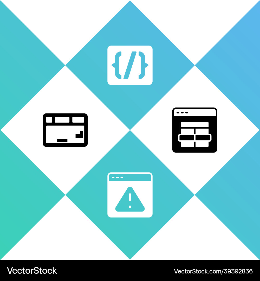 Set keyboard browser with exclamation mark Set keyboard browser with exclamation mark Vector Image