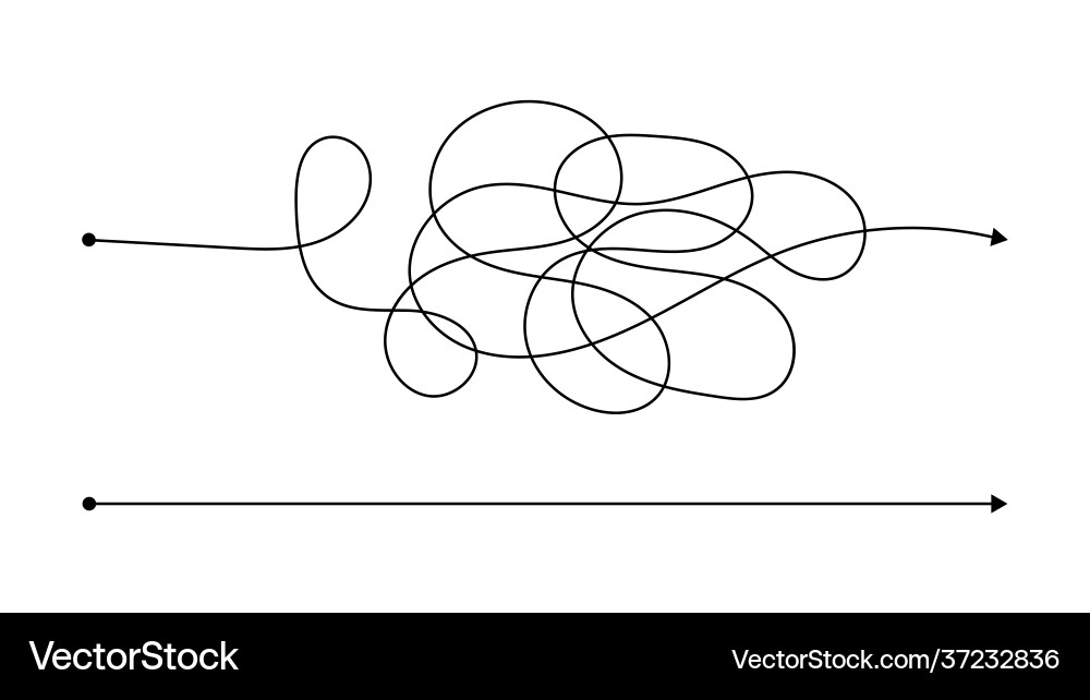 Simple right and complex wrong way Simple right and complex wrong way vector image