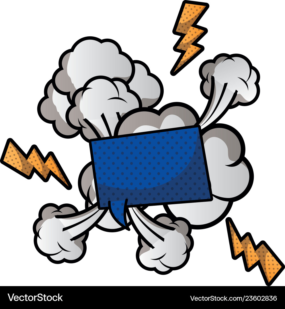 Speech bubble with cloud and thunder isolated icon Speech bubble with cloud and thunder isolated icon vector image