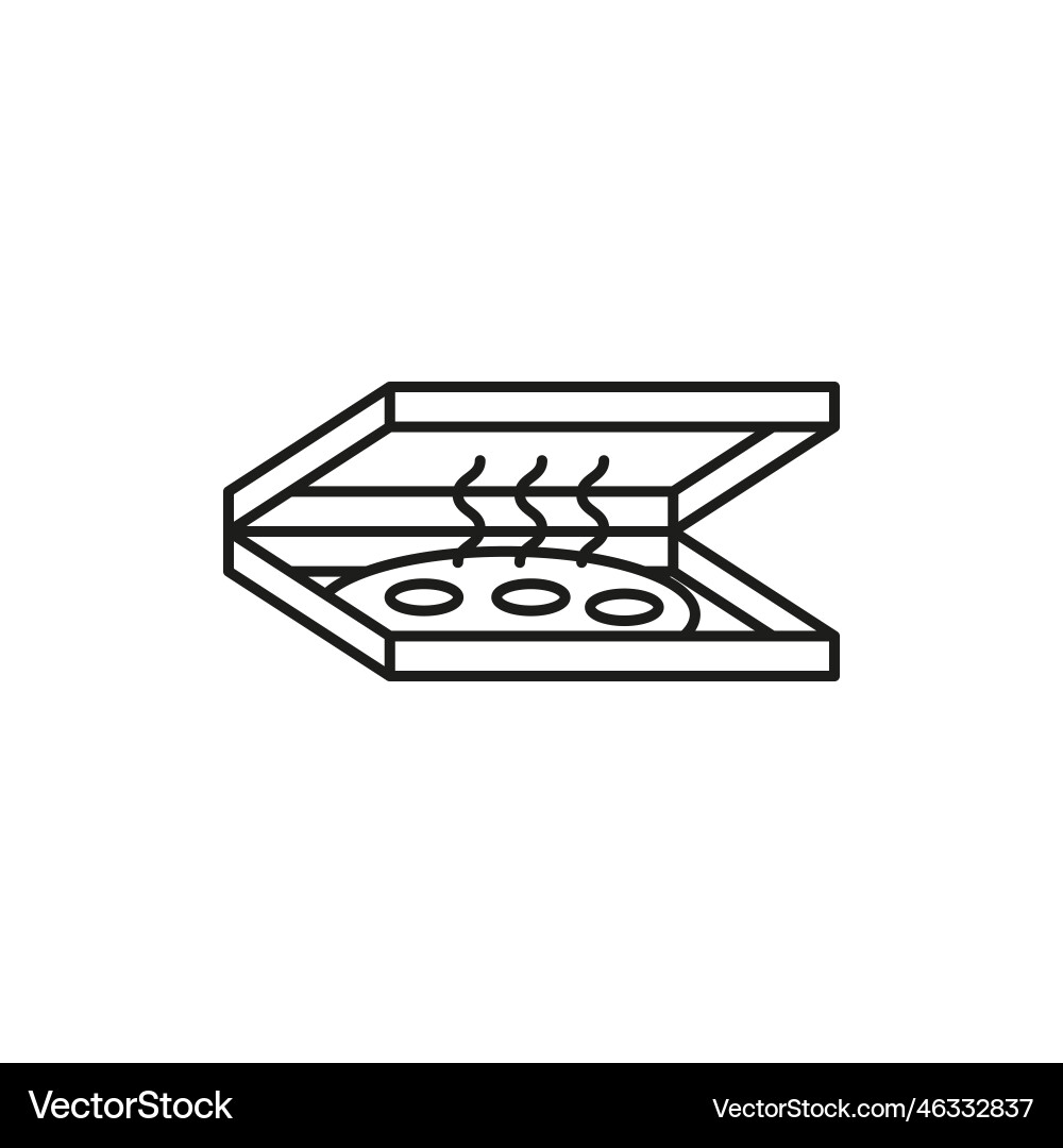 A pizza box linear image simple flat vector image