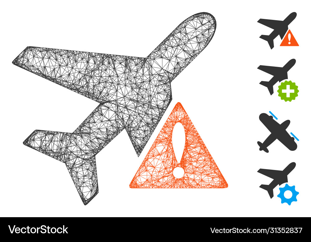 Airplane error web mesh Airplane error web mesh vector image