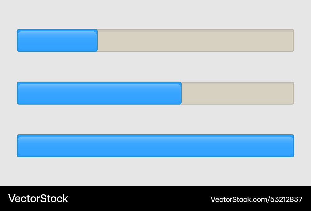 Blue progress bar icons for web interface Vector Image