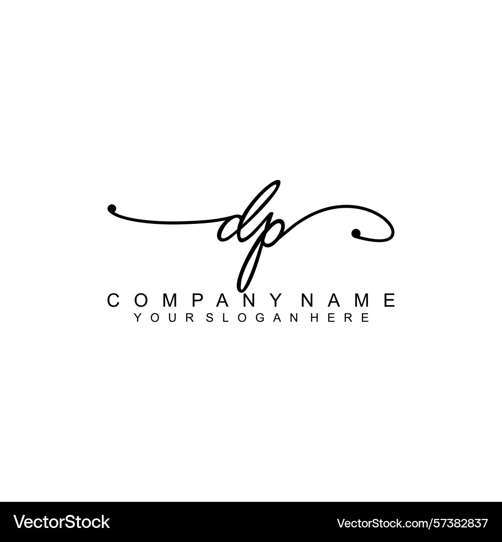 Elegant dp initial handwriting logo collection Elegant dp initial handwriting logo collection Vector Image