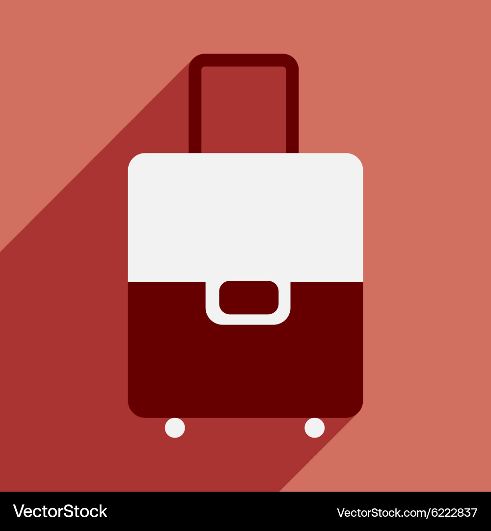 Flat with shadow icon and mobile application bag Vector Image