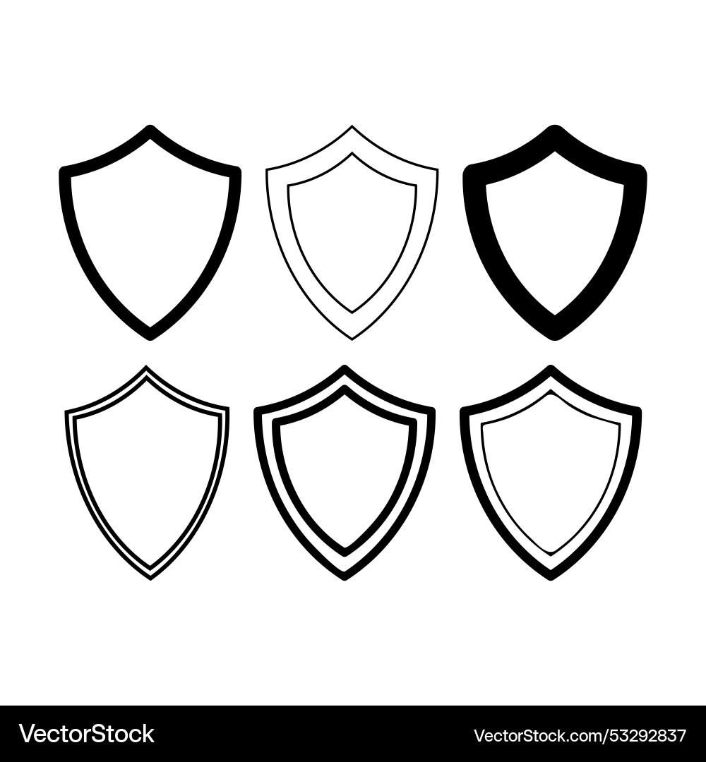 Frame shield icon element outline border grunge Vector Image