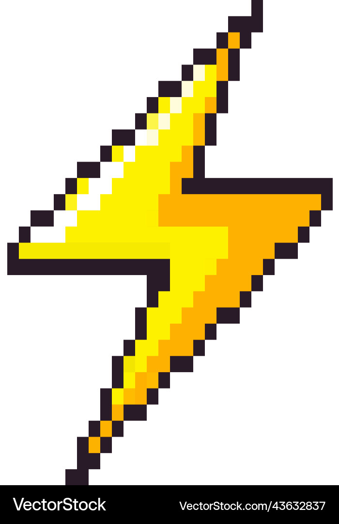 Lightning pixel art Vector Image