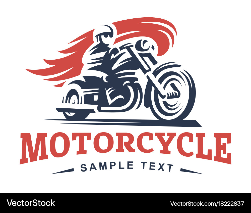 Motorcycle Emblem - Fire and Speed Vector Image