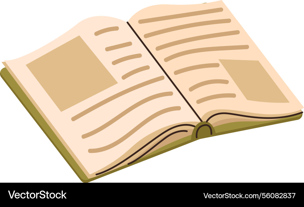 Open book with text and shapes Open book with text and shapes Vector Image