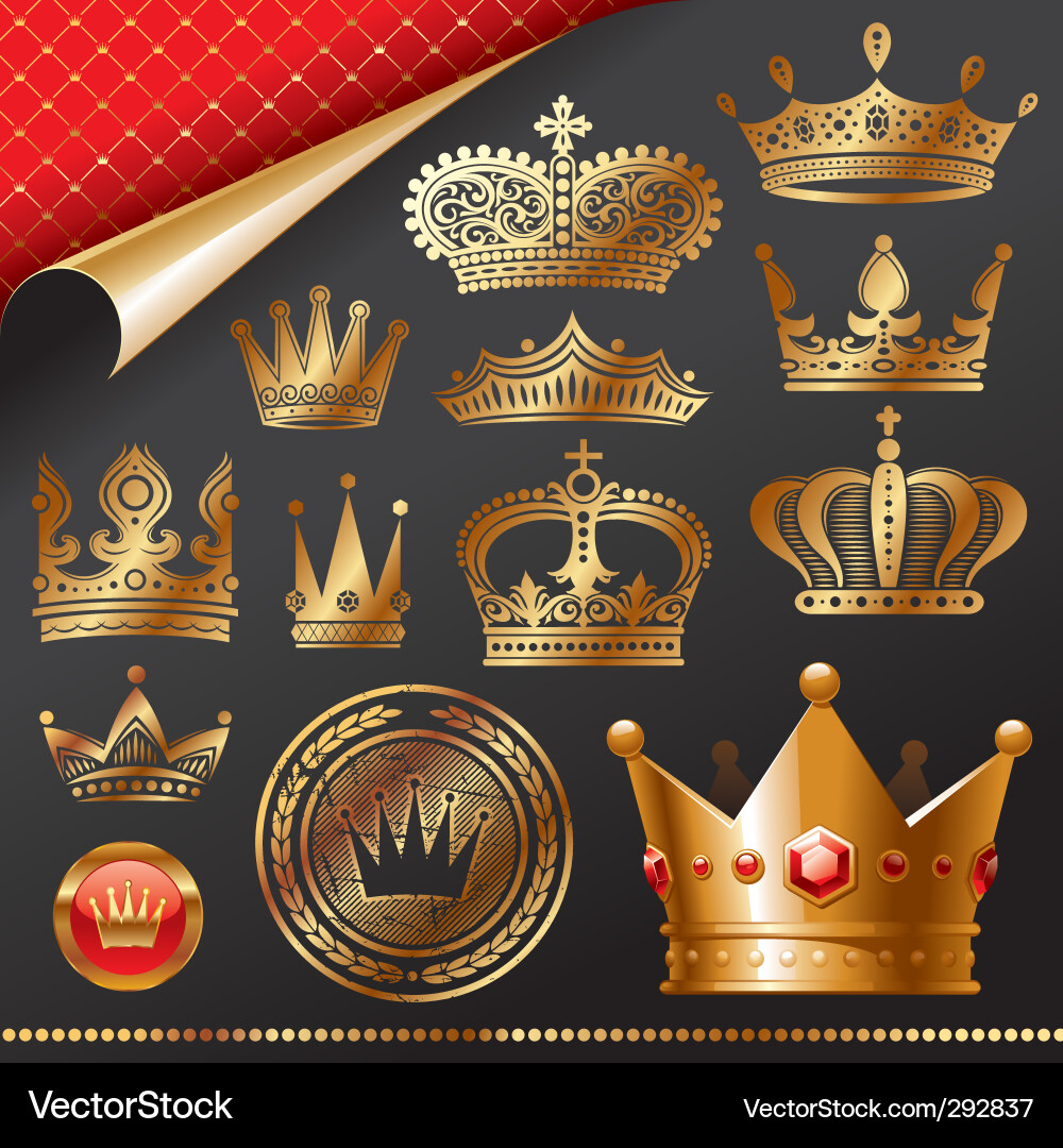 Royal Crown Set Royalty Free Vector Image - VectorStock