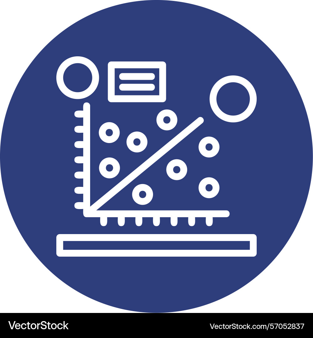 Scatter plot line circle style icon design Vector Image