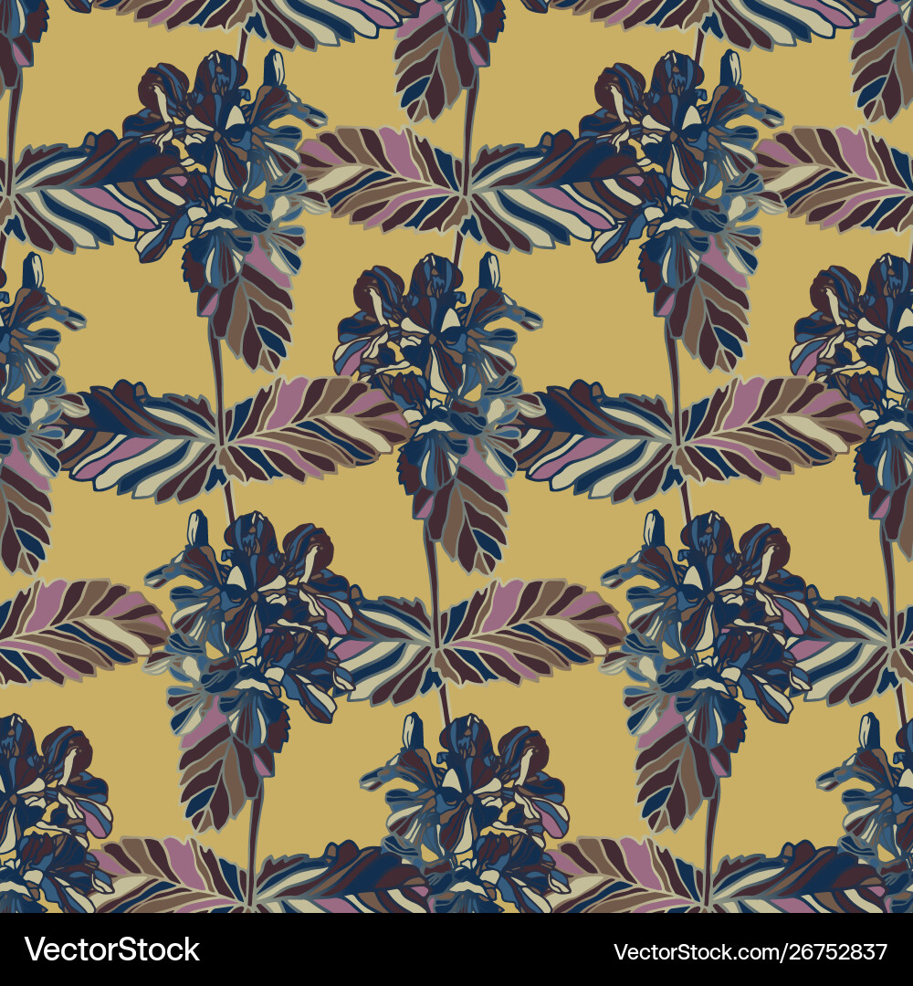 Seamless pattern with delphinium flower Seamless pattern with delphinium flower vector image