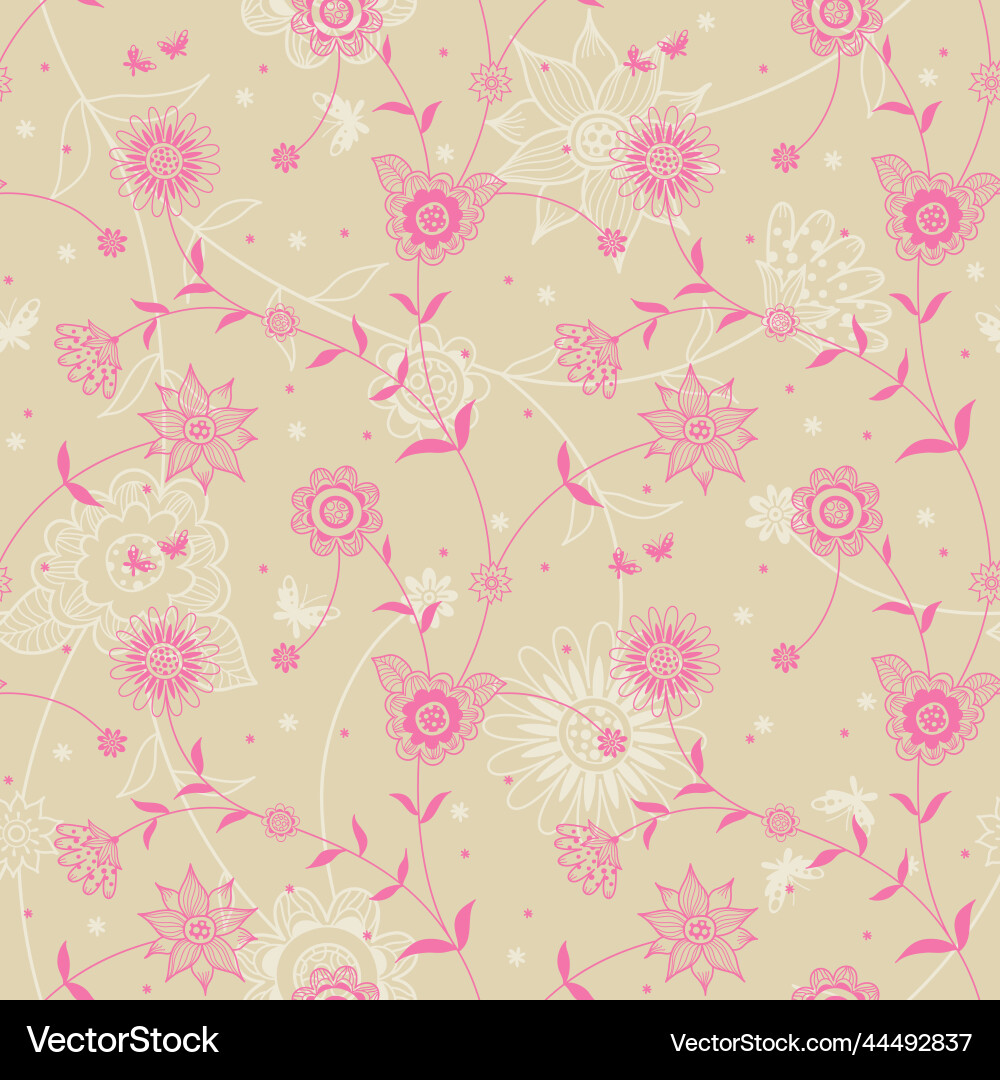 Seamless pattern with flowers Vector Image