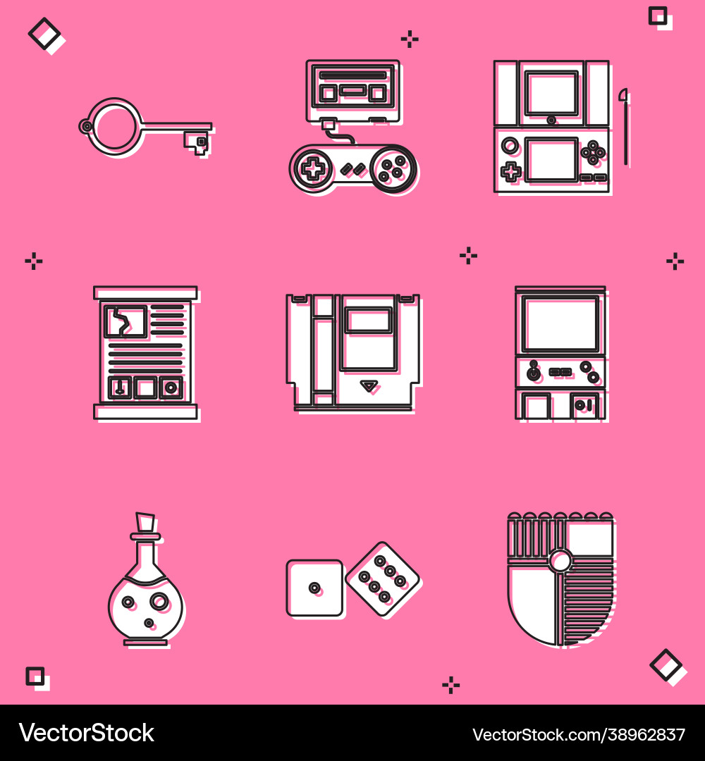 Set ancient key for game console Set ancient key for game console vector image
