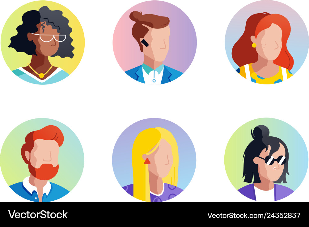 Set avatars icons Set avatars icons vector image
