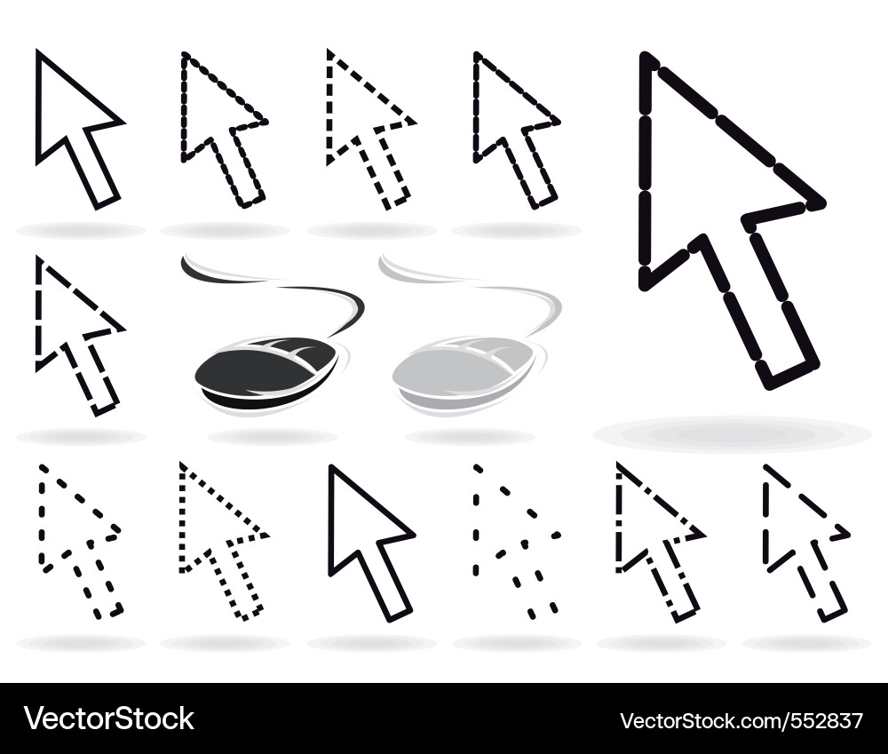 Set of Arrows and Mouse Icons vector image
