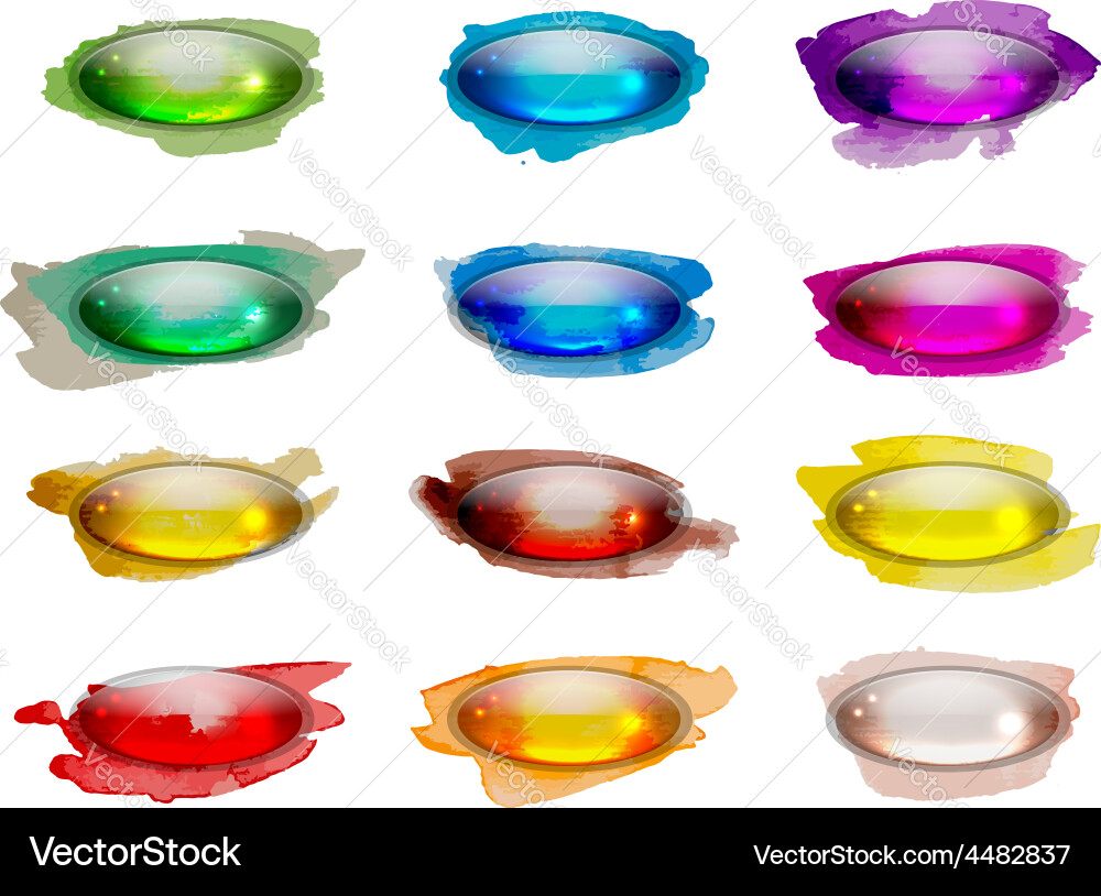 Set of glossy button icons for your design Vector Image