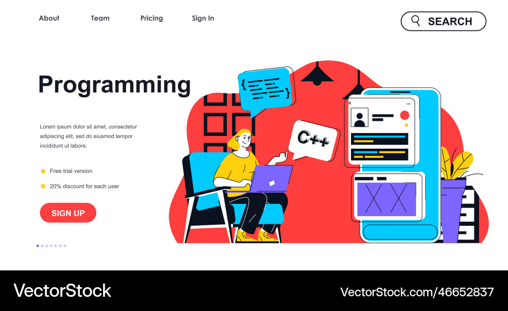 Softwareentwicklung Team - App Creation Vektorbild