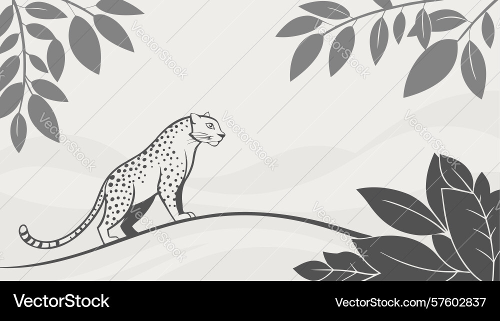 Stealthy leopard resting on a branch design Vector Image
