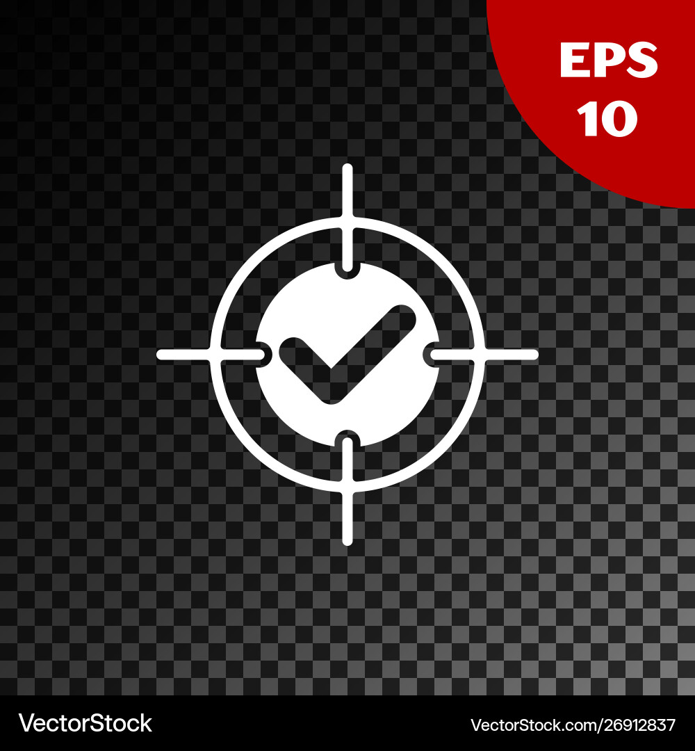 White target and check mark icon isolated Vector Image