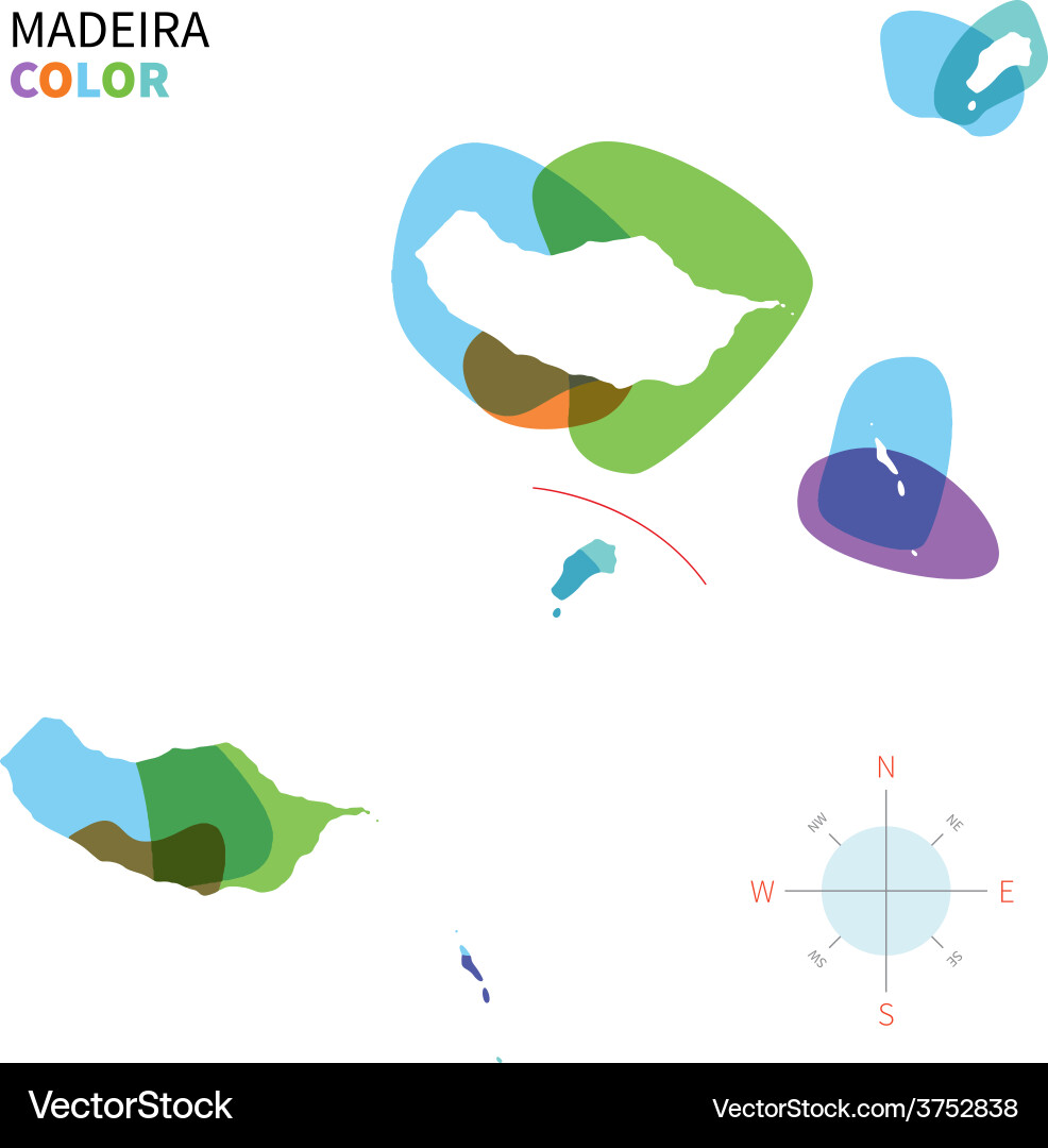 Abstract color map of madeira Vector Image