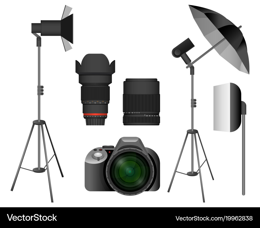 Camera and Lighting Setup Vector Image