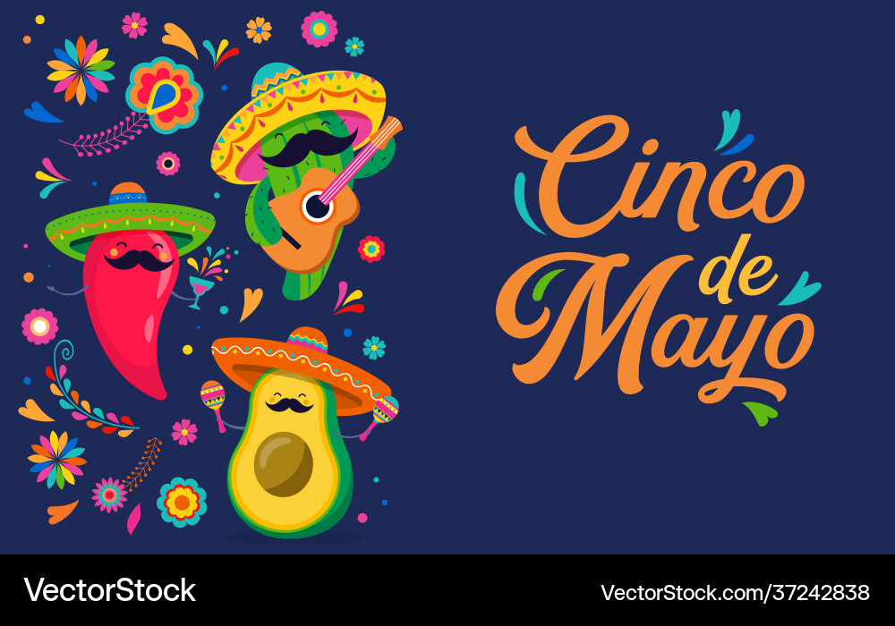 Cinco de mayo - may 5 federal holiday in mexico vector image