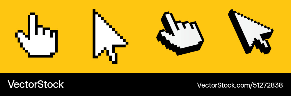 Click cursor 3d gold icon computer mouse vector image