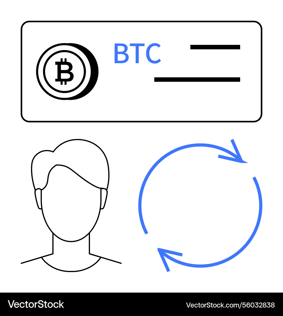 Cryptocurrency wallet interface with bitcoin Cryptocurrency wallet interface with bitcoin vector image
