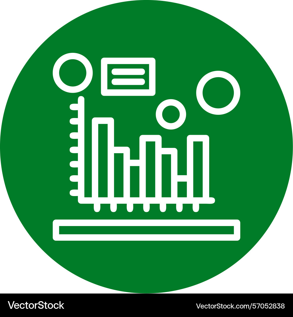 Histogram line circle style icon design Vector Image