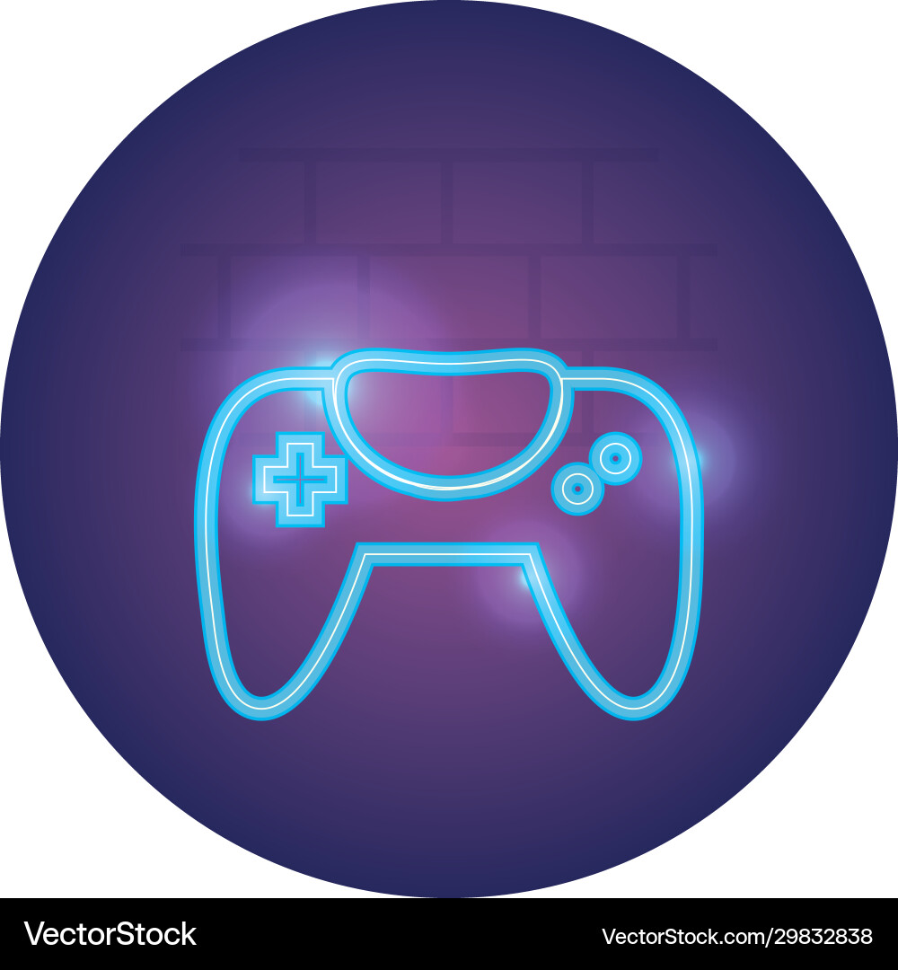 Isolated videogame control neon style icon Vector Image