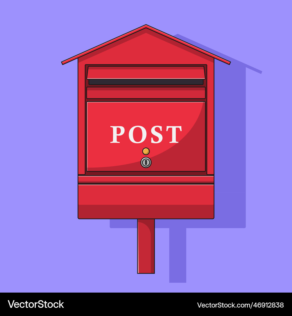 Mailbox icon with outline for design element clip Mailbox icon with outline for design element clip Vector Image