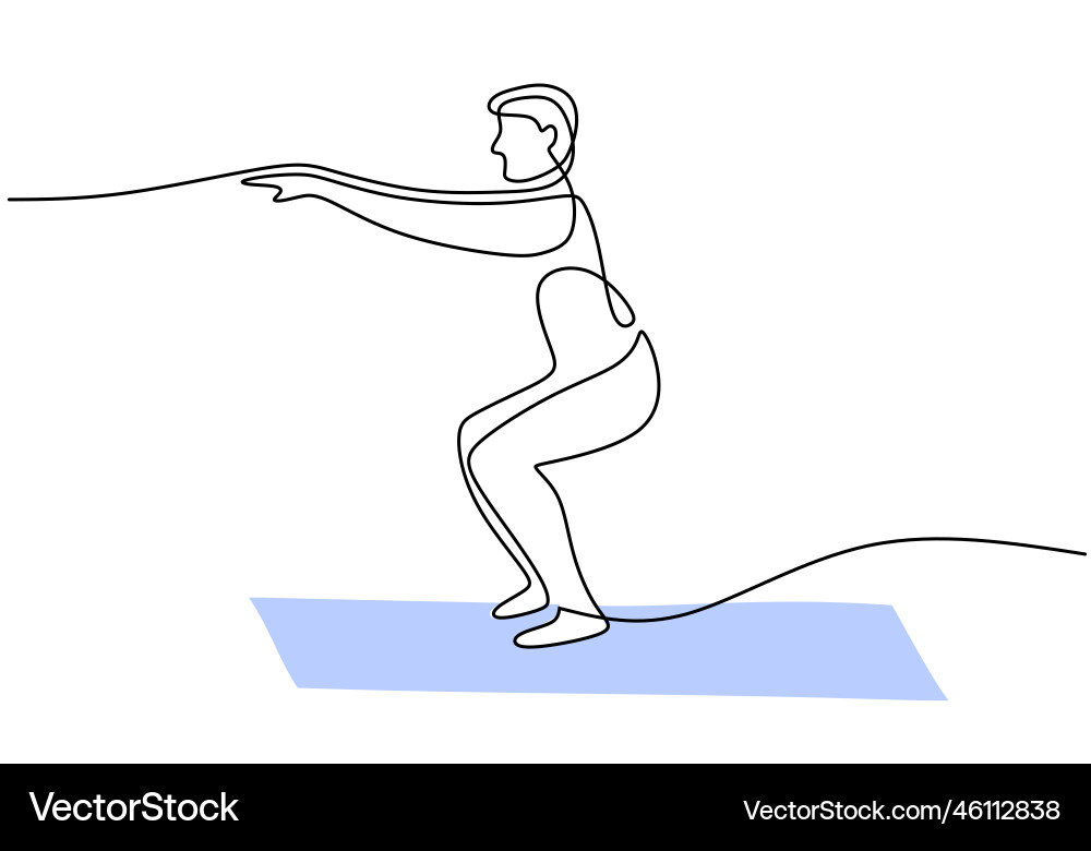 One continuous single line of man do squad jump Vector Image