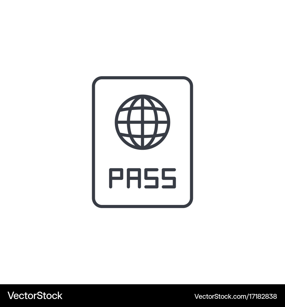 Passport id document thin line icon linear Vector Image