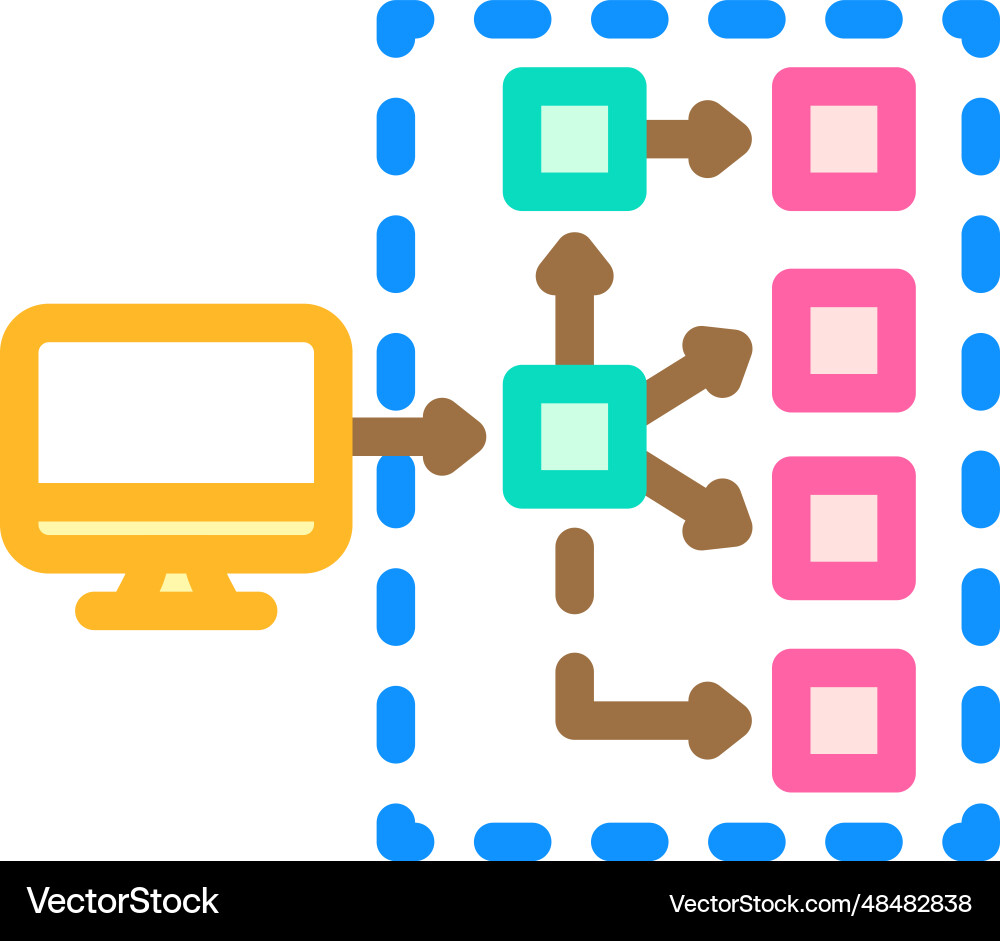 Serverless architecture software color icon Serverless architecture software color icon vector image