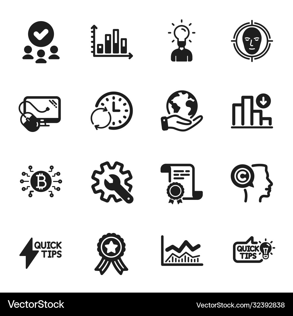 Set science icons such as face detect Set science icons such as face detect Vector Image