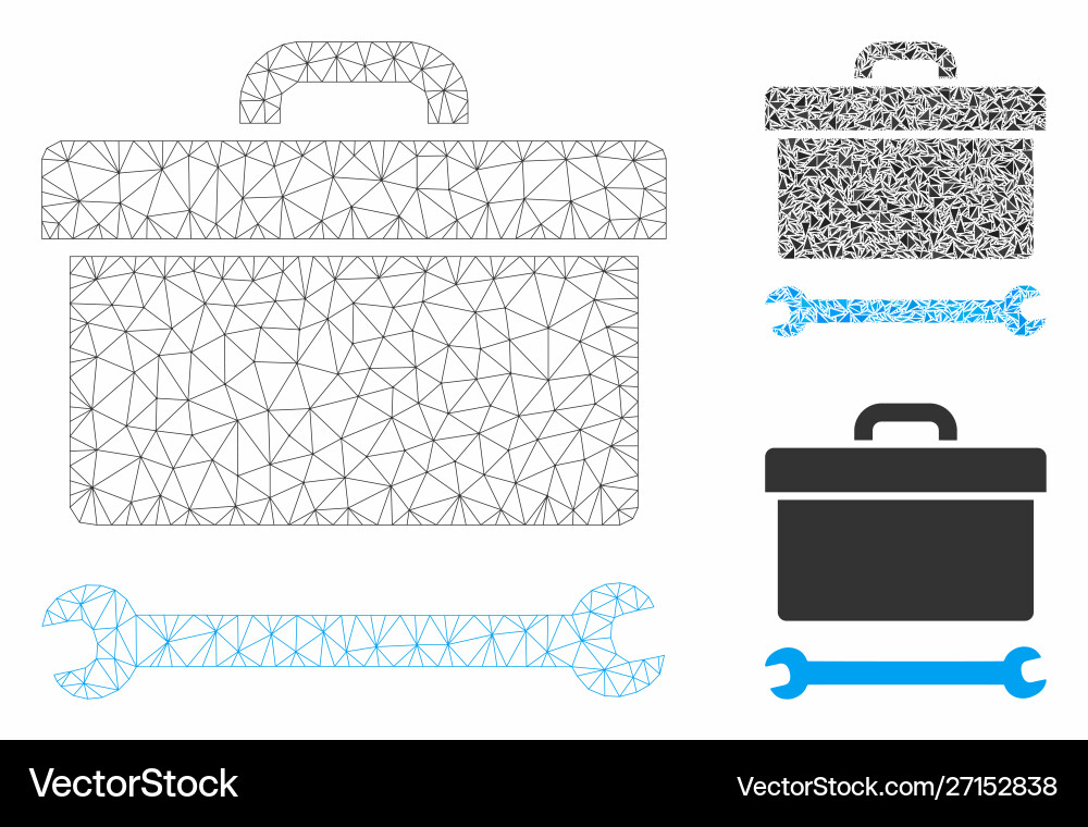 Toolbox mesh network model and triangle Toolbox mesh network model and triangle vector image