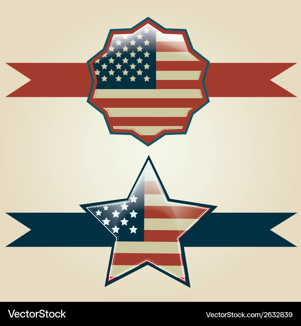 A pair icons with some geometry figures vector image