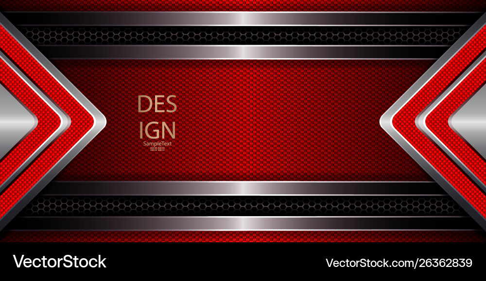 Abstract red embossed background with two shiny vector image