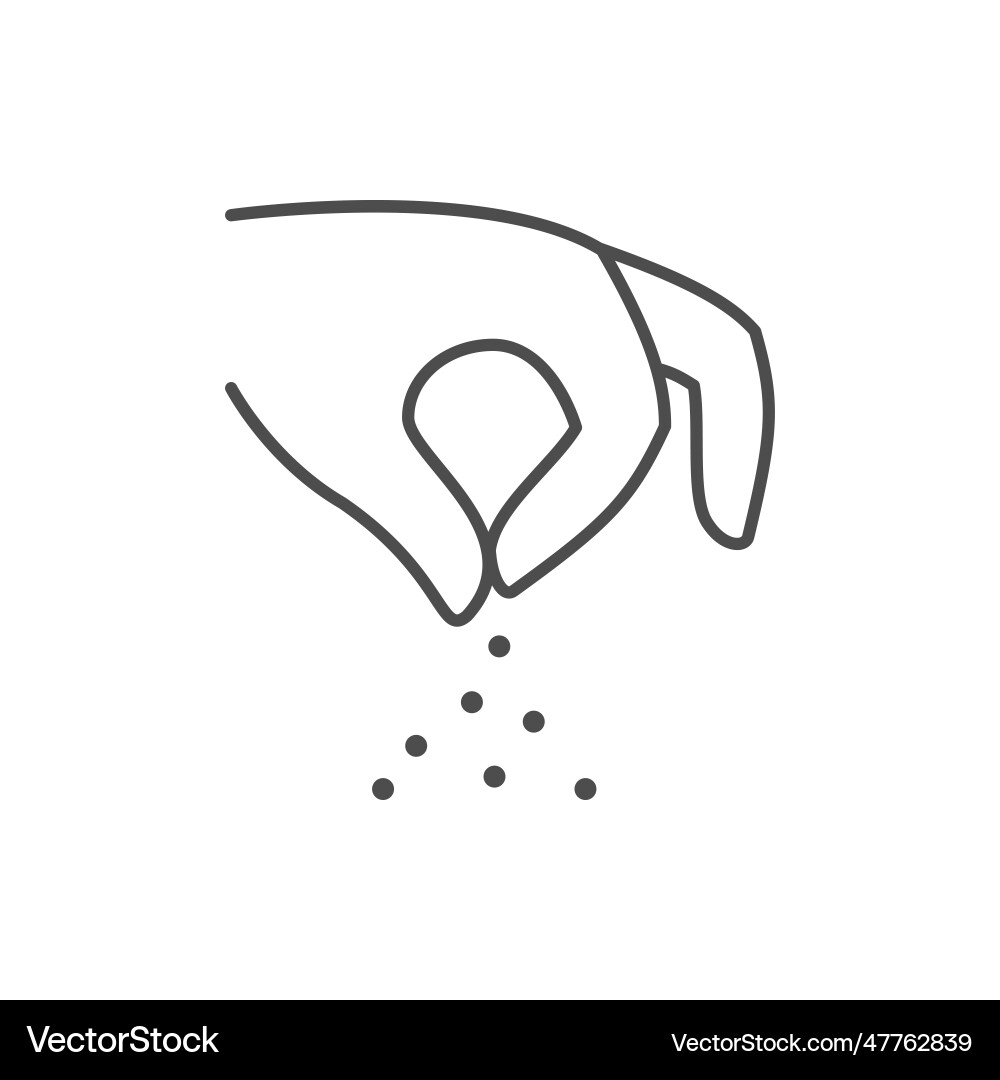 Adding seasoning line outline icon Adding seasoning line outline icon vector image