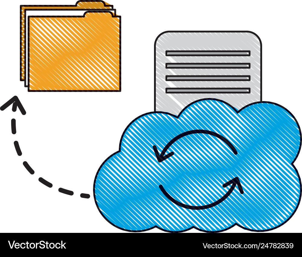 Cloud computing reload folder file data document Cloud computing reload folder file data document vector image